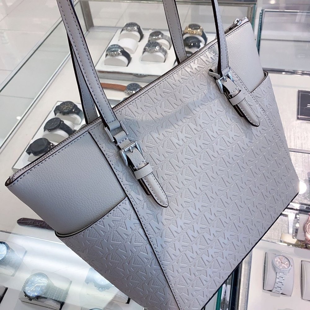 MK CHARLOTTE LG TOP ZIP TOTE Aluminum - Picture 4 of 6